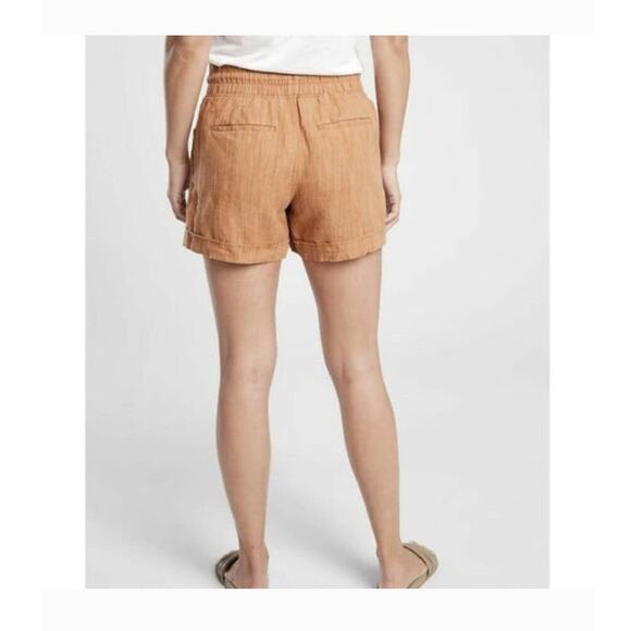 Athleta Cabo Linen 4” Shorts Size 12 Beige Lightweight Beachwear EUC - Picture 2 of 11